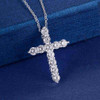 silver plated  necklace jewelry women wedding fashion Cross CZ crystal Zircon stone pendant necklace  Christmas gift n296