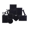 Adeco Decorative Black Wood 8-opening Decorative Wood 'I Love You' Collage Wall Hanging Photo Frame