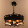 42'' Ceiling Fans Invisible Retractable Blades Farmhouse Industrial Pendant Lamp Chandelier Remote Control 5 Edison Bulbs