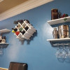 Set of 5 Wall Mount Wine Rack Set w/ Storage Shelves and Glass Holder White