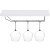 Set of 5 Wall Mount Wine Rack Set w/ Storage Shelves and Glass Holder White