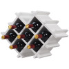 Set of 5 Wall Mount Wine Rack Set w/ Storage Shelves and Glass Holder White
