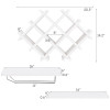 Set of 5 Wall Mount Wine Rack Set w/ Storage Shelves and Glass Holder White