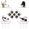Set of 5 Wall Mount Wine Rack Set w/ Storage Shelves and Glass Holder White