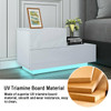 20 Modes LED RGB 2 Drawer Modern High Gloss Living Room TV Stand End Table Cabinets 70x35x38cm