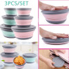 3Pcs Folding Camping Bowl Set Portable Silicone Kitchen Containers for Travel Outdoor Camping