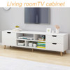 Television Stands Living Room TV Three Cabinet 4 Open Shelves Wood Multipurpose Organizer Furniture