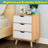 Nightstand Table Storage Cabinet Tall Table Bedroom Living Room 2 or 3 Drawers