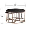 Silver Orchid Belle Round 3-piece Nesting Coffee Table Set - Espresso/Champagne