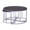 Silver Orchid Belle Round 3-piece Nesting Coffee Table Set - Espresso/Champagne