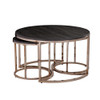Silver Orchid Belle Round 3-piece Nesting Coffee Table Set - Espresso/Champagne
