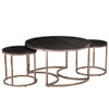 Silver Orchid Belle Round 3-piece Nesting Coffee Table Set - Espresso/Champagne