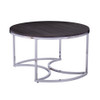 Silver Orchid Belle Round 3-piece Nesting Coffee Table Set - Espresso/Champagne
