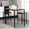 High Marble Face  Dining Table and Chair set Cushion Black