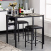 High Marble Face  Dining Table and Chair set Cushion Black