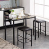 High Marble Face  Dining Table and Chair set Cushion Black