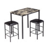 High Marble Face  Dining Table and Chair set Cushion Black