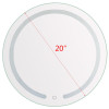 20" LED Mirror Illuminated Light Wall Mount Bathroom Round Make Up Touch Button