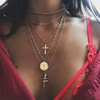 Multi-layer Coin Chain Choker Necklace