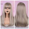 Long Ombre Brown Blonde Wigs with Bangs Cosplay Synthetic