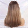 Long Ombre Brown Blonde Wigs with Bangs Cosplay Synthetic