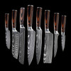 10-Piece Kitchen Knife Set - Laser Damascus Pattern