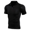 2019 Quick Dry Running Shirt Men Bodybuilding Sport T-shirt  short Sleeve Zipper collar Gym t Shirt Men Fitness Tight Rashgard