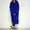 Long Hoodie Casual Solid Color Hooded Sweatshirts Baggy Pullover Oversized Sweatshirt Dress