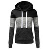 Color Block Hoodies Long Sleeve Hoody Zipper Pocket Patchwork Hooded Sweatshirt