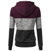 Color Block Hoodies Long Sleeve Hoody Zipper Pocket Patchwork Hooded Sweatshirt