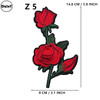 1 PCS Rose Flower Embroidered Iron on Patches for Clothing DIY Stripes Clothes Patchwork Sticker Custom Flowers Applique @Z