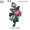 1 PCS Rose Flower Embroidered Iron on Patches for Clothing DIY Stripes Clothes Patchwork Sticker Custom Flowers Applique @Z