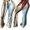 High Waist Striped Wide Leg Flare Leggings