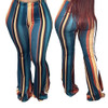 High Waist Striped Wide Leg Flare Leggings