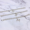 MUSE CZ INITIAL CUBAN LINK ANKLET