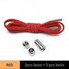 1Pair Metal Lock Shoelaces Round Elastic Shoe Laces Special No Tie Shoelace for Men Women Lacing Rubber Zapatillas 23 Colors