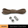 1Pair Metal Lock Shoelaces Round Elastic Shoe Laces Special No Tie Shoelace for Men Women Lacing Rubber Zapatillas 23 Colors