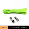 1Pair Metal Lock Shoelaces Round Elastic Shoe Laces Special No Tie Shoelace for Men Women Lacing Rubber Zapatillas 23 Colors
