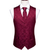 Mens Silk Vest Classic Party Wedding Red Paisley Solid Floral Jacquard Waistcoat Vest Pocket Square Tie Slim Suit Set Barry.Wang Mens Silk Vest Classic Party Wedding Red Paisley Solid Floral Jacquard Waistcoat Vest Pocket Square Tie Slim Suit Set Barry.Wang