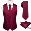 Mens Silk Vest Classic Party Wedding Red Paisley Solid Floral Jacquard Waistcoat Vest Pocket Square Tie Slim Suit Set Barry.Wang Mens Silk Vest Classic Party Wedding Red Paisley Solid Floral Jacquard Waistcoat Vest Pocket Square Tie Slim Suit Set Barry.Wang
