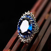 Vintage Red And Blue Crystal Ring