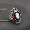 Vintage Red And Blue Crystal Ring