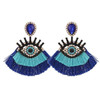 Vintage Geometric Pendant Dangle Tassel Earrings