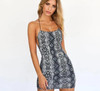 Snake Print Club Mini Bodycon Dress