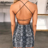 Snake Print Club Mini Bodycon Dress