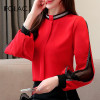 Chiffon Blouse Casual Long Sleeve Hollow Out Shirt