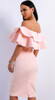 Off Shoulder Slash Neck Ruffles Bodycon Dress Off Shoulder Slash Neck Ruffles Bodycon Dress