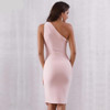 One Shoulder Pink Bodycon Party Dress