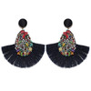Colorful Crystal Tassel Fringe Earrings