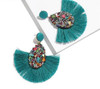Colorful Crystal Tassel Fringe Earrings